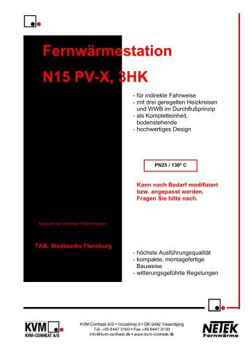 FernwÃ¤rmestation N15 PV-X, 3HK - KVM-Conheat