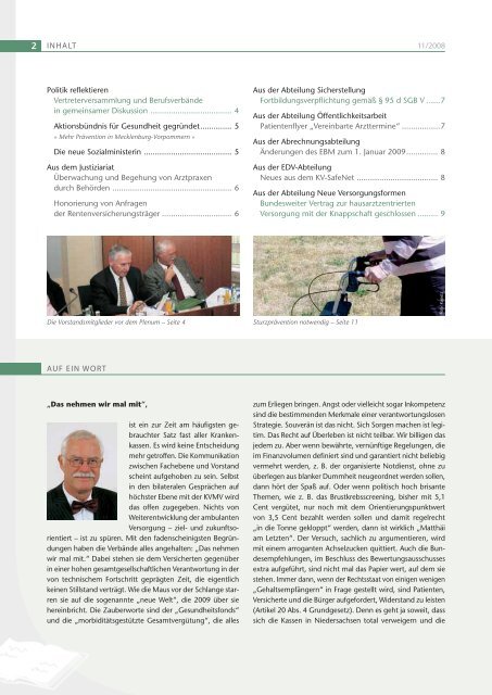 Journal - KassenÃ¤rztliche Vereinigung Mecklenburg-Vorpommern