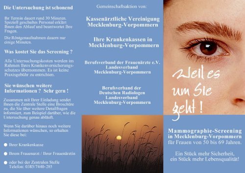 Flyer zum Mammographie-Screening in MV (pdf-Datei (367kB)