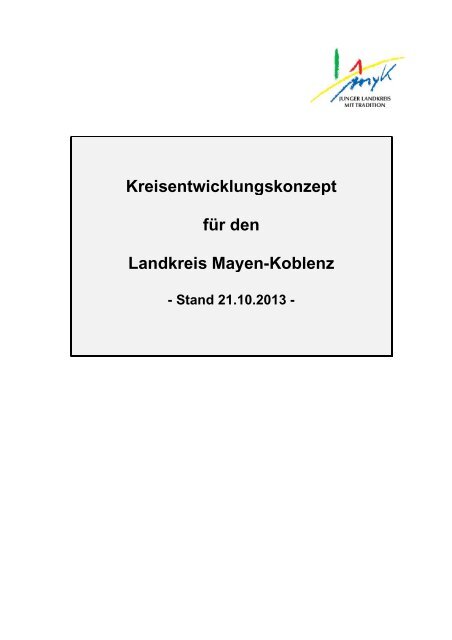 Kreisentwicklungskonzept - Kreisverwaltung Mayen Koblenz