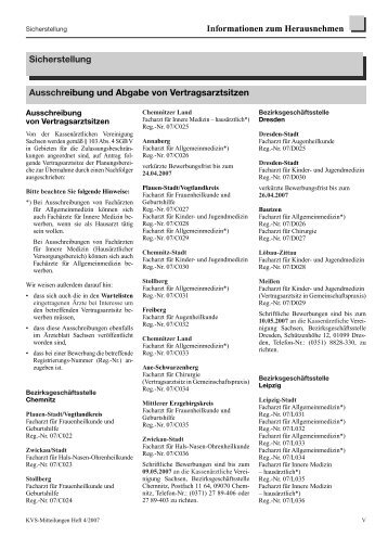 Download des Artikels - KassenÃ¤rztliche Vereinigung Sachsen