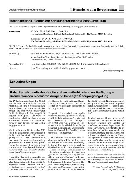 10 • 2013 - Kassenärztliche Vereinigung Sachsen