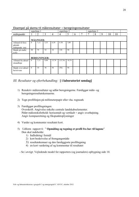 Laboratoriekursus i geografi C og naturgeografi C - KVUC