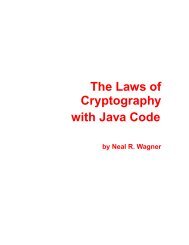 The Laws of Cryptography with Java Code - Department of ...