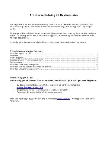Download vejledning til Fronter her - KVUC