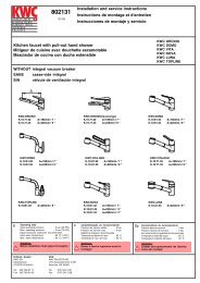 Installation and service instructions Instructions de montage ... - KWC