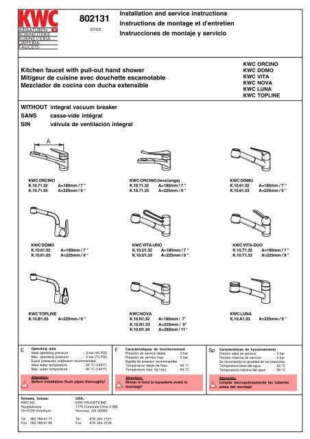 Kwc Kitchen Faucet Manual | Wow Blog