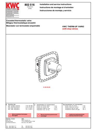 Cocealed thermostatic valve Mitigeur thermostatique ... - KWC