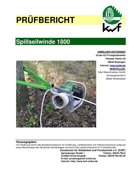 Spillseilwinde 1800 - Kwf