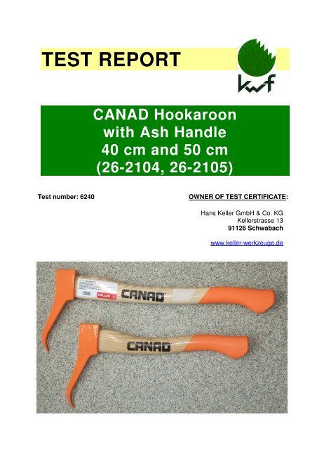 TEST REPORT CANAD Hookaroon with Ash Handle 40 cm and 50 ...