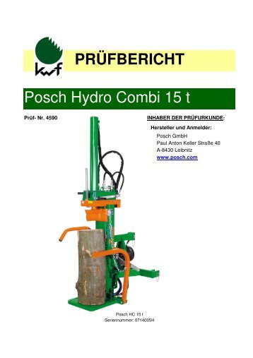 PRÃFBERICHT Posch Hydro Combi 15 t