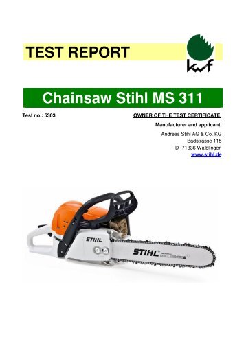 TEST REPORT Chainsaw Stihl MS 311