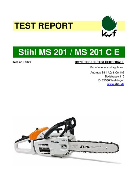 Test Report Stihl Ms 1 Ms 1 C E