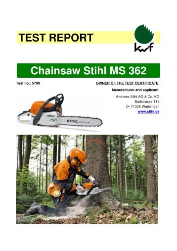 TEST REPORT Chainsaw Stihl MS 362