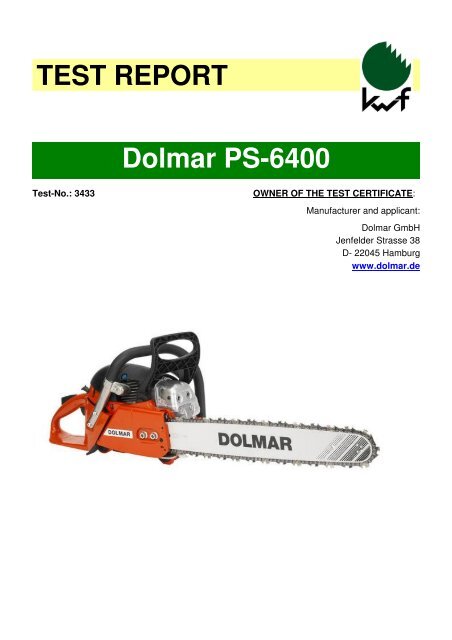 TEST REPORT Dolmar PS-6400