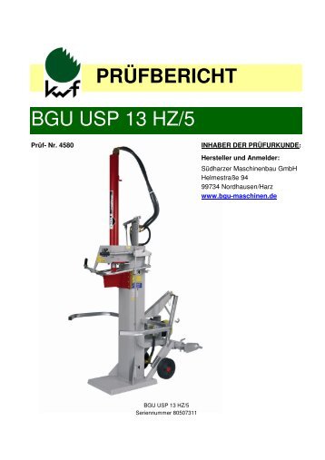 PRÃFBERICHT BGU USP 13 HZ/5