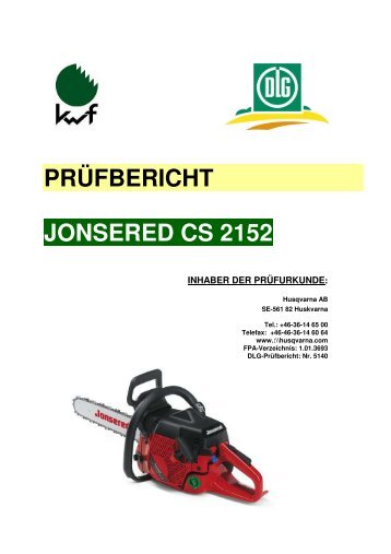 PRÃFBERICHT JONSERED CS 2152