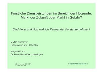 Dr. Ulrich Dietz, Holzkontor, Meiningen