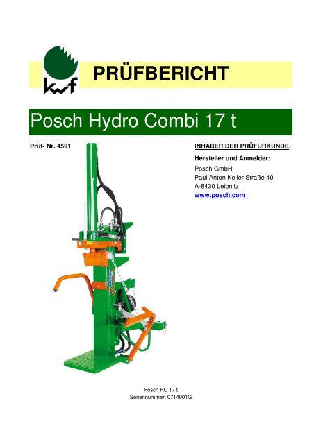 PRÃFBERICHT Posch Hydro Combi 17 t