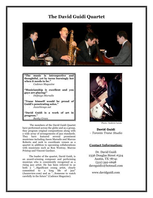 The David Guidi Quartet