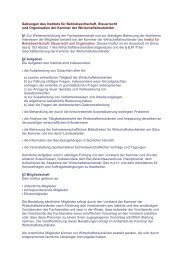 Satzungen des Instituts fÃ¼r Betriebswirtschaft, Steuerrecht und ...