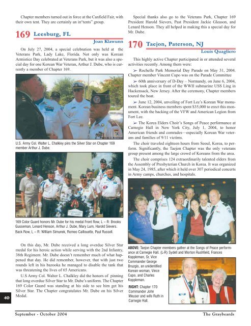 Sep/Oct 2004 Graybeards - KWVA - Korean War Veterans Association