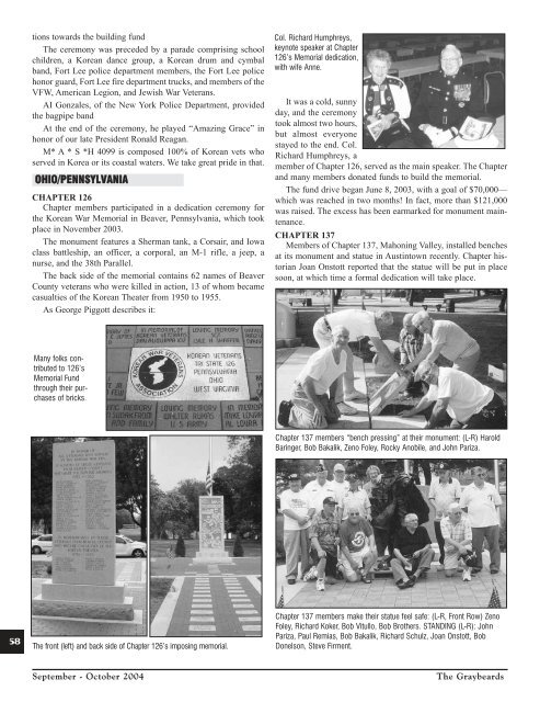 Sep/Oct 2004 Graybeards - KWVA - Korean War Veterans Association