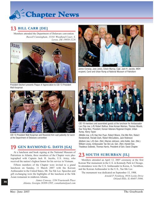 2007 KWVA Election Results - Korean War Veterans Association