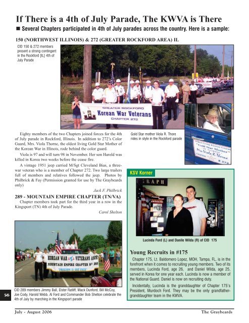 Jul/Aug 2006 - Korean War Veterans Association