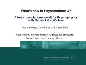 What's new in Psychtoolbox-3? A free cross-platform toolkit for ...