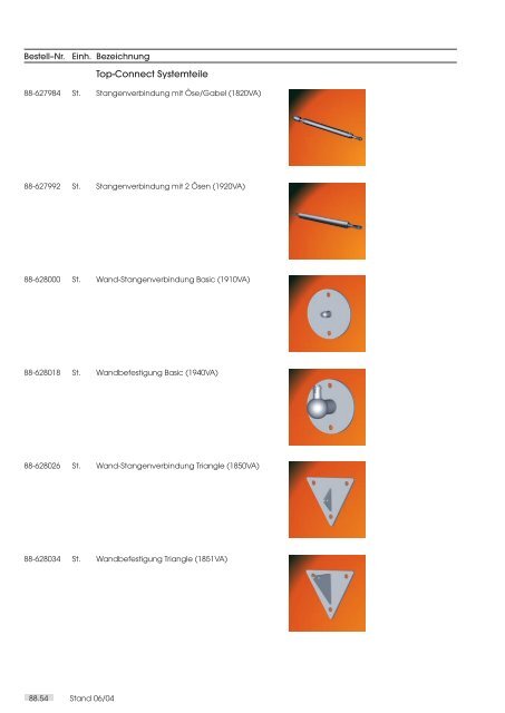 Farbkarte Klemmbefestigung - esco Metallbausysteme Gmbh