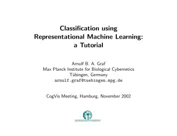 Classification using Representational Machine Learning: a Tutorial