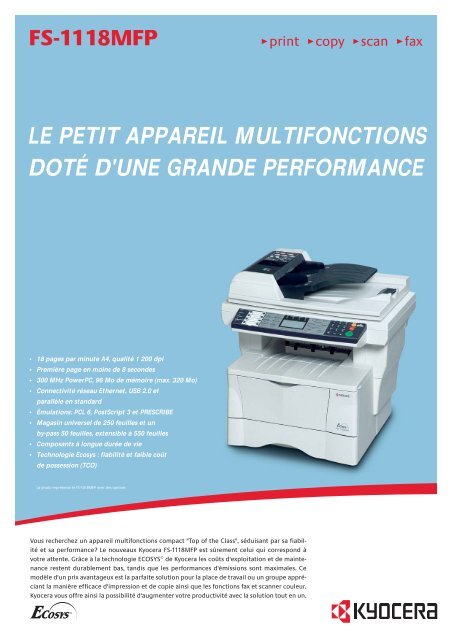 FS-1118MFP - KYOCERA Document Solutions