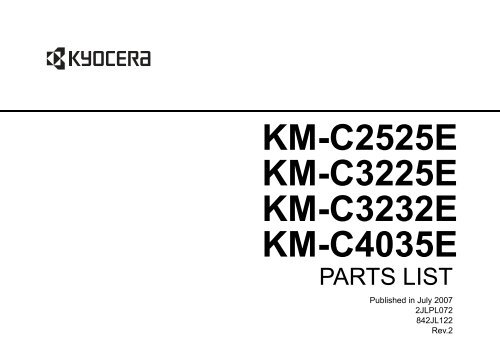 KM-C2525E KM-C3225E KM-C3232E KM-C4035E - kyocera