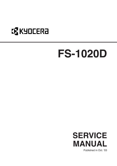 FS-1020D Service Manual - Kyocera