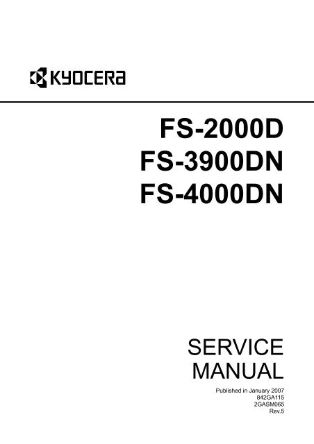 FS-2000D/3900DN/4000DN Service Manual - kyocera