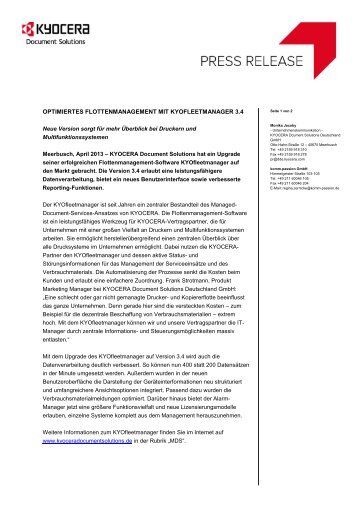 Pressemeldung als PDF - Kyocera