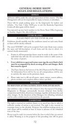 72 general horse show rules and regulations - Kentucky State Fair