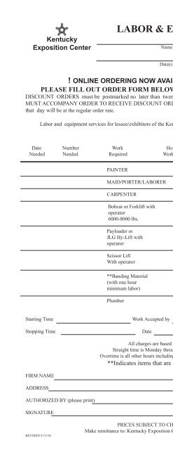 Exhibitor Manual - Kentucky State Fair