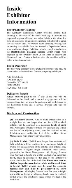 Exhibitor Manual - Kentucky State Fair