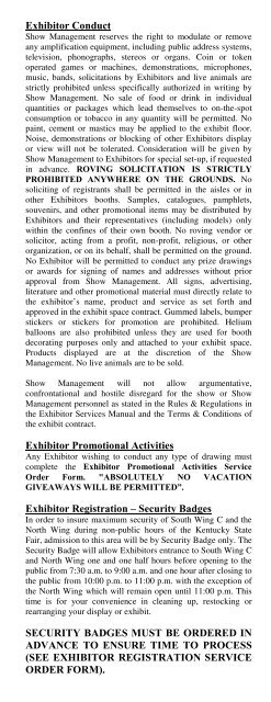 Exhibitor Manual - Kentucky State Fair