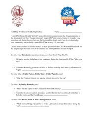 Field Trip Worksheet, Middle/High School Name - Kentucky State Fair