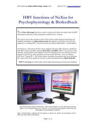 HRV functions of NeXus for Psychophysiology & Biofeedback - 錫昌