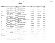 Properties Available For Claim By County - Kentucky State Treasury