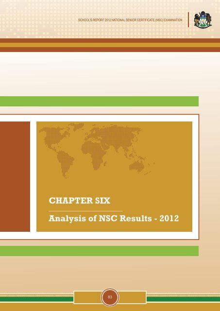 School's Report 2012 National Senior Certificate (NSC) Examination