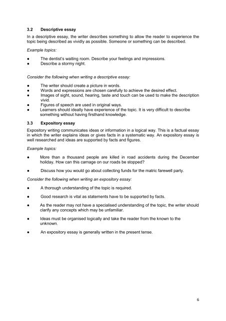 GUIDELINE FOR TEACHING AND WRITING ESSAYS ... - Thutong