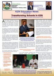 Transforming Schools in KZN - KwaZulu-Natal Department of ...