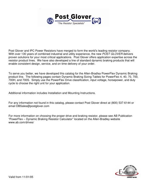 Dynamic Braking Resistors Allen-Bradley PowerFlex Drives