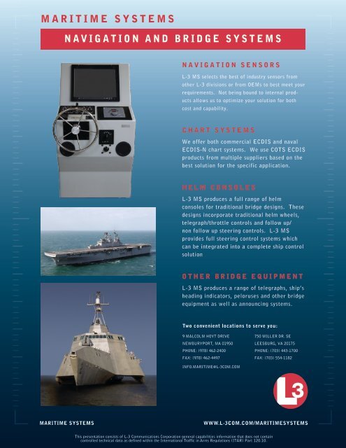 Maritime Systems - L-3 Marine & Power Systems