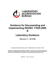 Guidance for Documenting and Implementing ISO/IEC 17025:2005 ...